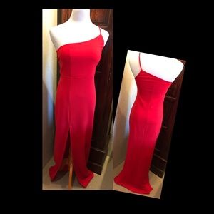 Lulu’s One Shoulder Red Dress